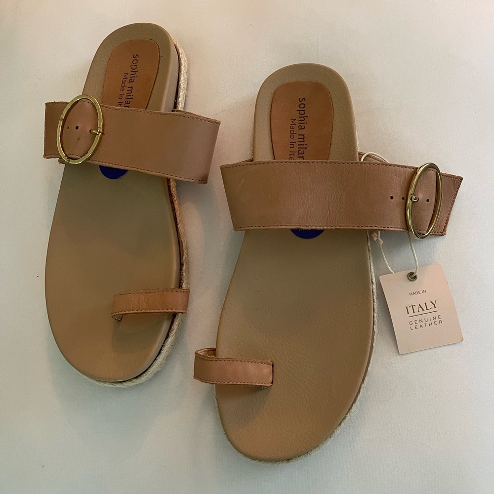 Never WornSofia Milano Italian Leather Slip on Sandals size 8.5